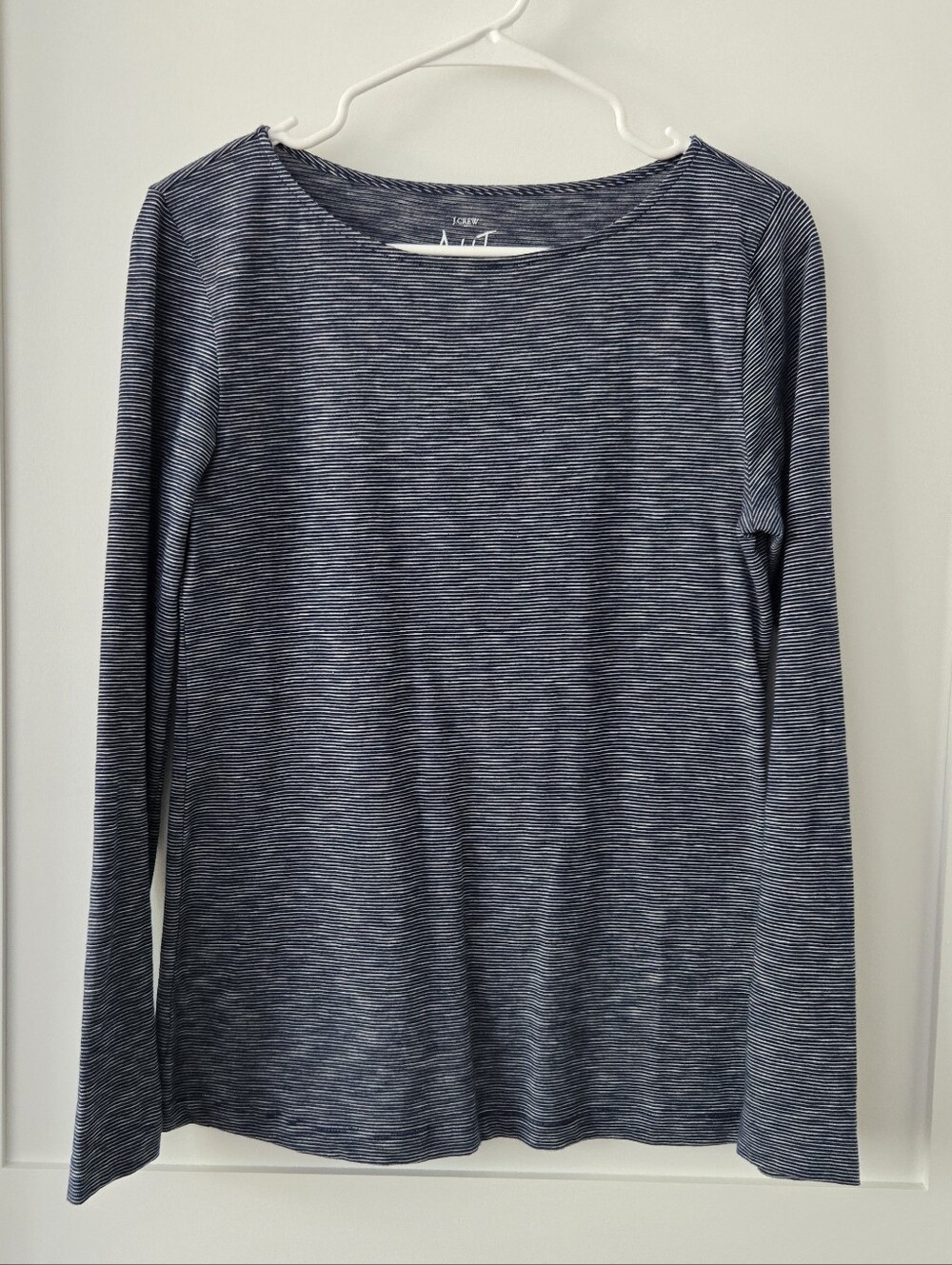 J.Crew Factory Navy Striped 100% Cotton Long Sleeve Artist Tee Sz S